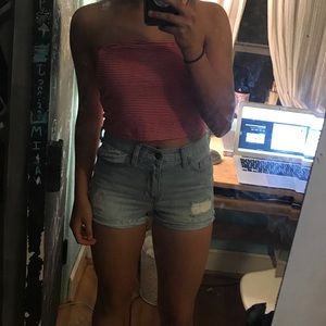 Hollister light wash shorts high rise